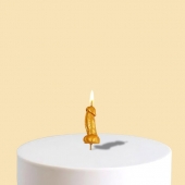 Золотистая свеча для торта в виде фаллоса - 4,5 см. - Сима-Ленд - купить с доставкой в Москве