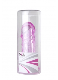 Розовая гелевая насадка с отростком для клиторальной стимуляции - 13 см. - Toyfa Basic - в Москве купить с доставкой