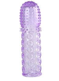 Насадка гелевая фиолетовая с точками, шипами и наплывами - 13,5 см. - Toyfa Basic - в Москве купить с доставкой