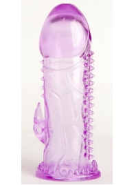 Фиолетовая гелевая насадка с шипами - 13 см. - Toyfa Basic - в Москве купить с доставкой