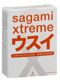 Ультратонкие презервативы Sagami Xtreme SUPERTHIN - 3 шт. - Sagami - купить с доставкой в Москве