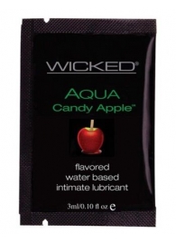 Лубрикант с ароматом сахарного яблока WICKED AQUA Candy Apple - 3 мл. - Wicked - купить с доставкой в Москве