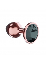 Пробка цвета розового золота с черным кристаллом Diamond Jet Shine L - 8,3 см. - Lola Games - купить с доставкой в Москве
