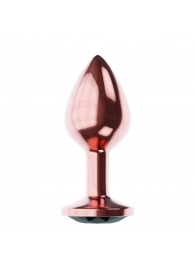 Пробка цвета розового золота с черным кристаллом Diamond Jet Shine L - 8,3 см. - Lola Games - купить с доставкой в Москве