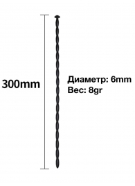 Черный уретральный расширитель - 30 см. - Rubber Tech Ltd - купить с доставкой в Москве