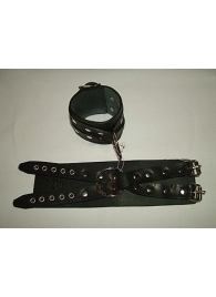 Чёрные кожаные наручники  Крест  без подкладки - Подиум - купить с доставкой в Москве