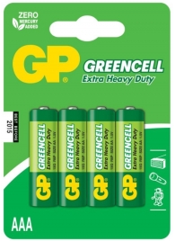 Батарейки солевые GP GreenCell AAA/R03G - 4 шт. - Элементы питания - купить с доставкой в Москве