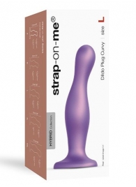 Фиолетовая насадка Strap-On-Me Dildo Plug Curvy size L - Strap-on-me - купить с доставкой в Москве