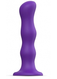 Фиолетовая насадка Strap-On-Me Dildo Geisha Balls size M - Strap-on-me - купить с доставкой в Москве