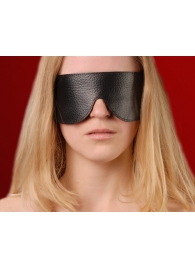 Чёрная широкая кожаная маска на глаза - Sitabella - купить с доставкой в Москве