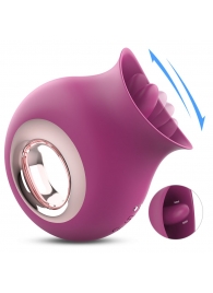Фиолетовый клиторальный вибромассажёр с подвижным язычком - S-HANDE