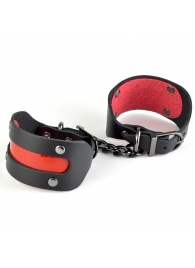 Чёрные наручники с красной вставкой «Пятница» - Sitabella - купить с доставкой в Москве