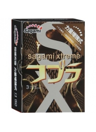 Суженные к основанию презервативы Sagami Xtreme COBRA - 3 шт. - Sagami - купить с доставкой в Москве