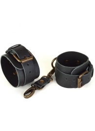 Черные кожаные наручники IDEAL - Sitabella - купить с доставкой в Москве
