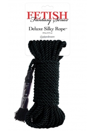 Черная веревка для фиксации Deluxe Silky Rope - 9,75 м. - Pipedream - купить с доставкой в Москве