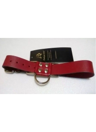 Широкие красные ременные наручники с полукольцом - Подиум - купить с доставкой #SOTBIT_REGIONS_UF_V_REGION_NAME#