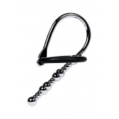 Серебристый уретральный плаг-бусины TOYFA Metal с мягким фиксириющим кольцом - ToyFa - купить с доставкой в Москве