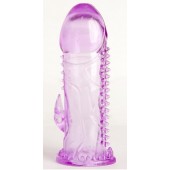 Фиолетовая гелевая насадка с шипами - 13 см. - Toyfa Basic - в Москве купить с доставкой