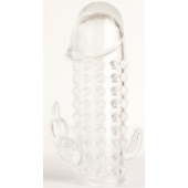 Гелевая прозрачная насадка с 2 отростками - 13 см. - Toyfa Basic - #SOTBIT_REGIONS_UF_V_REGION_NAME# купить с доставкой