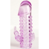 Закрытая фиолетовая насадка с 2 отростками - 13 см. - Toyfa Basic - #SOTBIT_REGIONS_UF_V_REGION_NAME# купить с доставкой