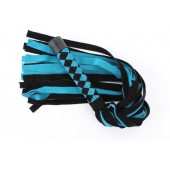 Черно-голубая замшевая плеть с ромбами на ручке - 58 см. - БДСМ Арсенал - купить с доставкой в Москве