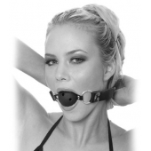 Черный кляп с дырочками Breathable Ball Gag - Pipedream - купить с доставкой в Москве