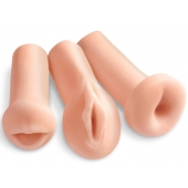 Комплект из 3 мастурбаторов All 3 Holes: вагина, анус, ротик - Pipedream - в Москве купить с доставкой