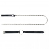 Черный поводок и чокер с кольцом Rada - Rebelts - купить с доставкой в Москве