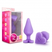 Фиолетовая анальная пробка Naughty Candy Heart Do Me Now - 8,9 см. - Blush Novelties - купить с доставкой #SOTBIT_REGIONS_UF_V_REGION_NAME#