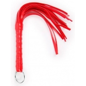 Красная плеть с рукоятью в оплетке - 28 см. - Notabu - купить с доставкой в Москве