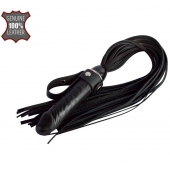 Черная плеть  Ковбой  с ручкой-фаллосом - 55 см. - Sitabella - купить с доставкой в Москве