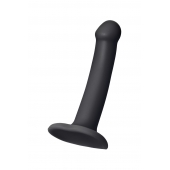 Черный фаллос на присоске Silicone Bendable Dildo S - 17 см. - Strap-on-me - купить с доставкой в Москве