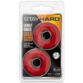 Набор из 2 красных эрекционных колец DONUT RINGS OVERSIZED - Blush Novelties - в Москве купить с доставкой