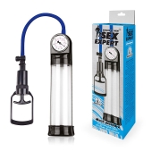 Прозрачная вакуумная помпа Sex Expert с манометром - Sex Expert - в Москве купить с доставкой