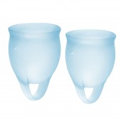 Набор голубых менструальных чаш Feel confident Menstrual Cup - Satisfyer - купить с доставкой в Москве