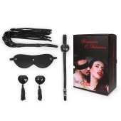 Эротический набор в черном цвете: маска, кляп, пэстисы, плётка - Notabu - купить с доставкой в Москве