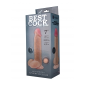 Телесный фаллоимитатор на присоске BEST COCK 7 - 20 см. - LOVETOY (А-Полимер)