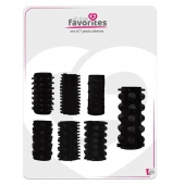 Набор из 7 черных насадок PENIS SLEEVES SET - Dream Toys - в Москве купить с доставкой