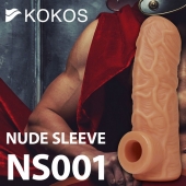 Телесная открытая насадка-реалистик с подхватом мошонки Nude Sleeve M - 12 см. - KOKOS - в Москве купить с доставкой