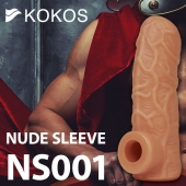 Телесная открытая насадка-реалистик с подхватом мошонки Nude Sleeve S - 10 см. - KOKOS - в Москве купить с доставкой