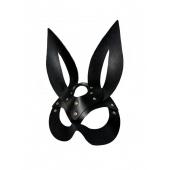 Черная кожаная маска зайки Miss Bunny - БДСМ Арсенал - купить с доставкой в Москве