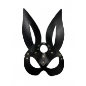 Черная кожаная маска зайки Miss Bunny - БДСМ Арсенал - купить с доставкой в Москве