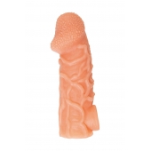 Телесная закрытая насадка с венками Cock Sleeve Size M - 15,6 см. - KOKOS - в Москве купить с доставкой