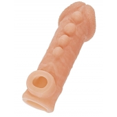 Телесная закрытая насадка с шишечками Cock Sleeve Size M - 15,6 см. - KOKOS - в Москве купить с доставкой