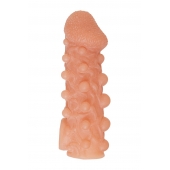 Телесная закрытая насадка с шариками Cock Sleeve Size L - 17,6 см. - KOKOS - в Москве купить с доставкой
