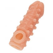 Телесная закрытая насадка с шариками Cock Sleeve Size L - 17,6 см. - KOKOS - в Москве купить с доставкой