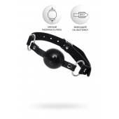 Черный кляп-шар на кожаных ремешках Anonymo - ToyFa - купить с доставкой в Москве