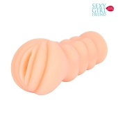 Телесный мастурбатор-вагина с комплектом эрекционных колец - Bior toys - в Москве купить с доставкой