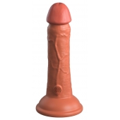 Фаллоимитатор цвета карамели 6  Vibrating Silicone Dual Density Cock - 17,8 см. - Pipedream