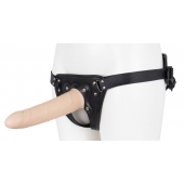 Пустотелый страпон Harness CLASSIC с бандажом - 19,5 см. - LOVETOY (А-Полимер) - купить с доставкой в Москве